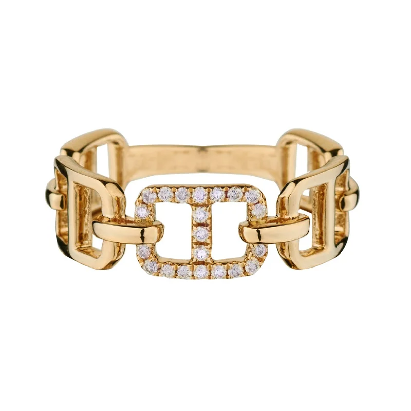 Women’s bohemian rings-DIAMOND LINK RING