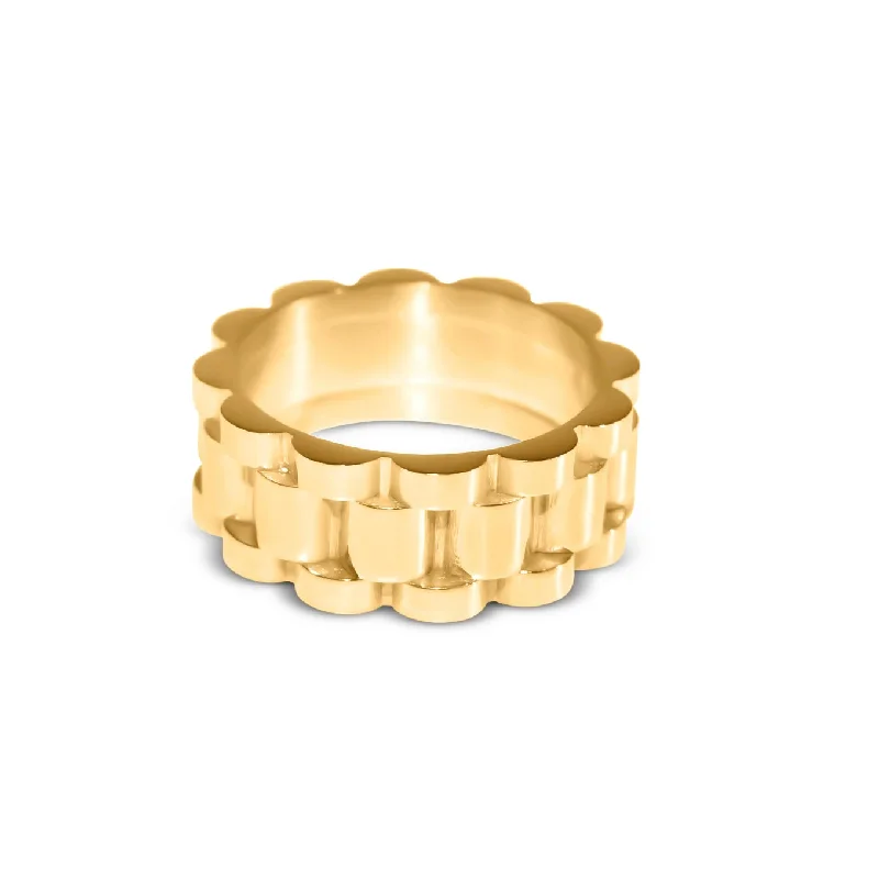 Women’s minimalist rings-Gold Chain Links Ring