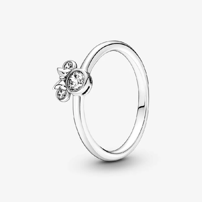 Women’s solitaire rings-Disney Minnie Mouse Sparkling Head Ring