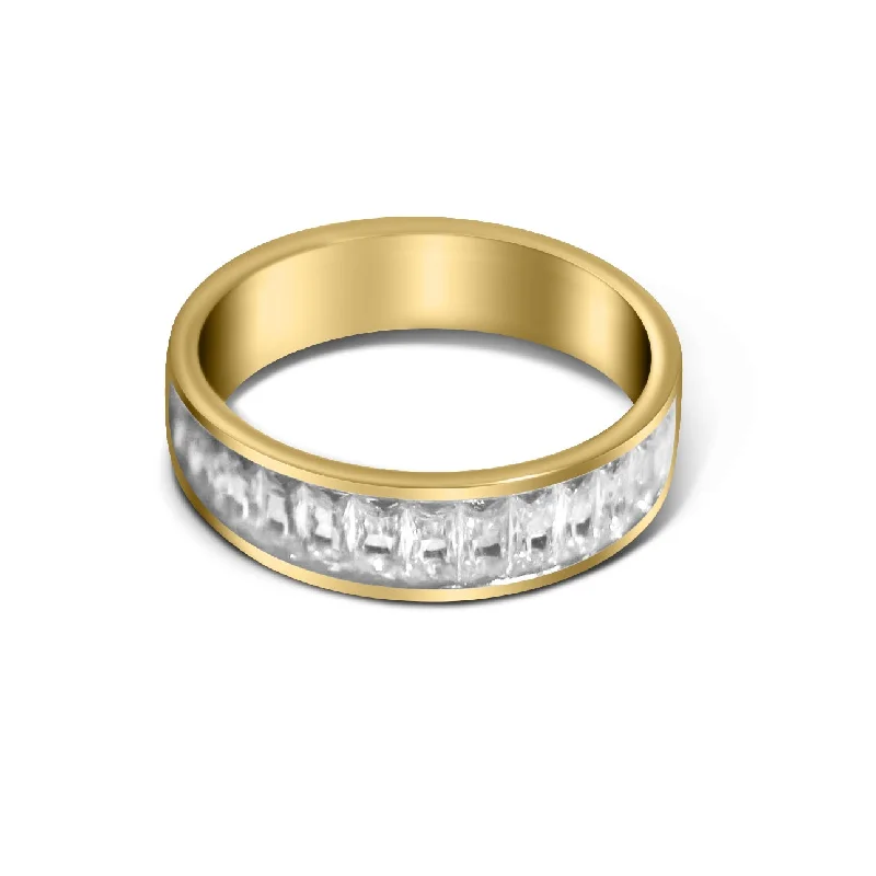 Women’s custom rings-Gold Paved Eternity Ring