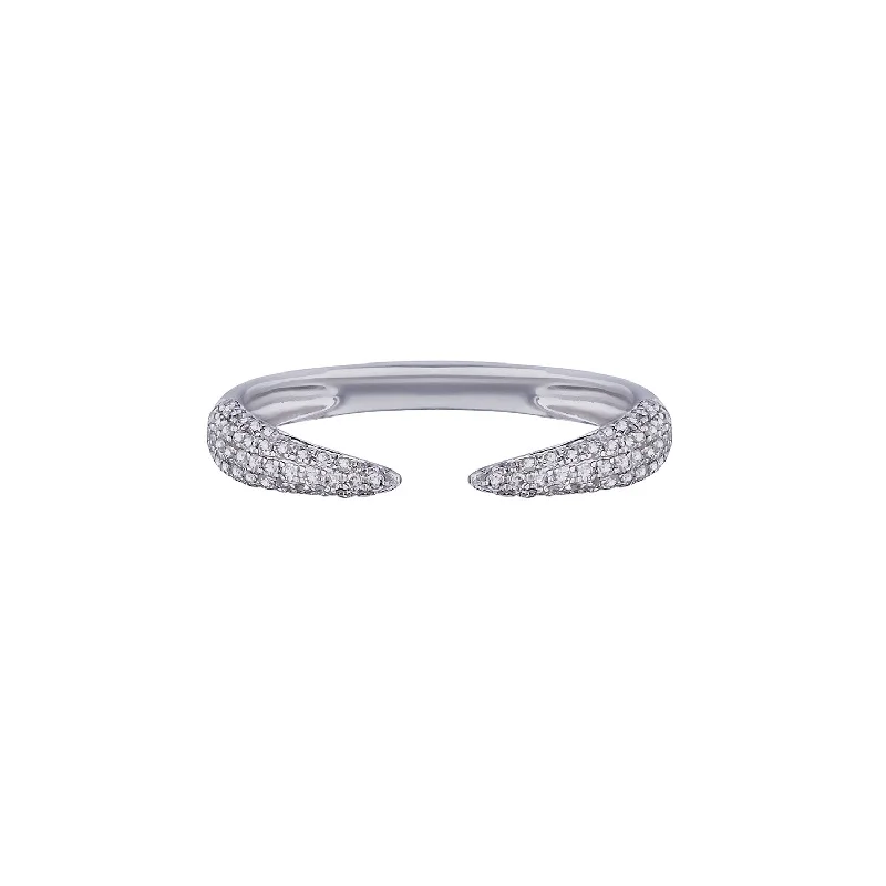 Women’s infinity rings-PAVÉ DIAMOND TUSK RING