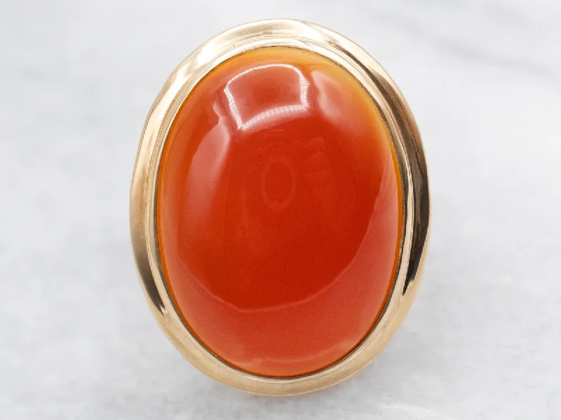 Vintage Bezel Set Carnelian Cocktail Ring