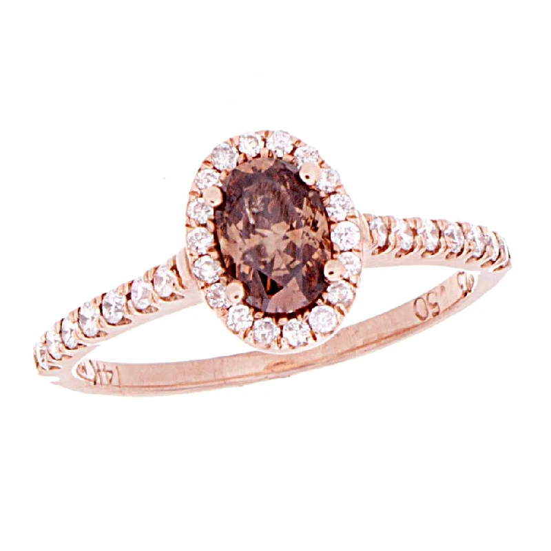 Women’s carved rings-Fancy Brown Solitaire Ring