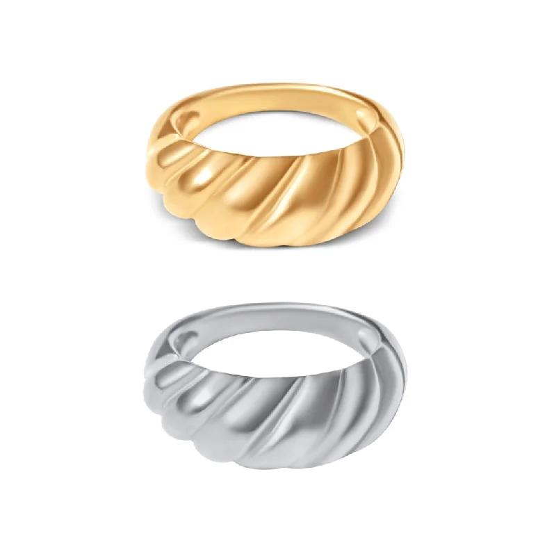 Women’s classic gold rings-Croissant Ring