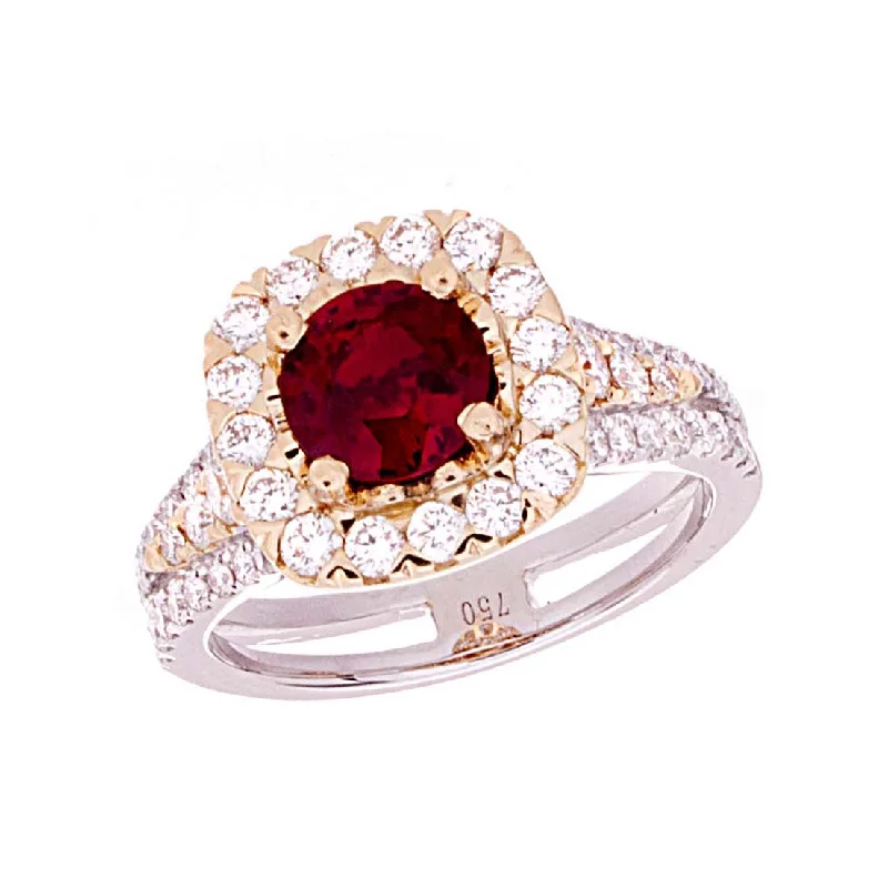 Women’s geometric statement rings-Burmese Ruby Ring