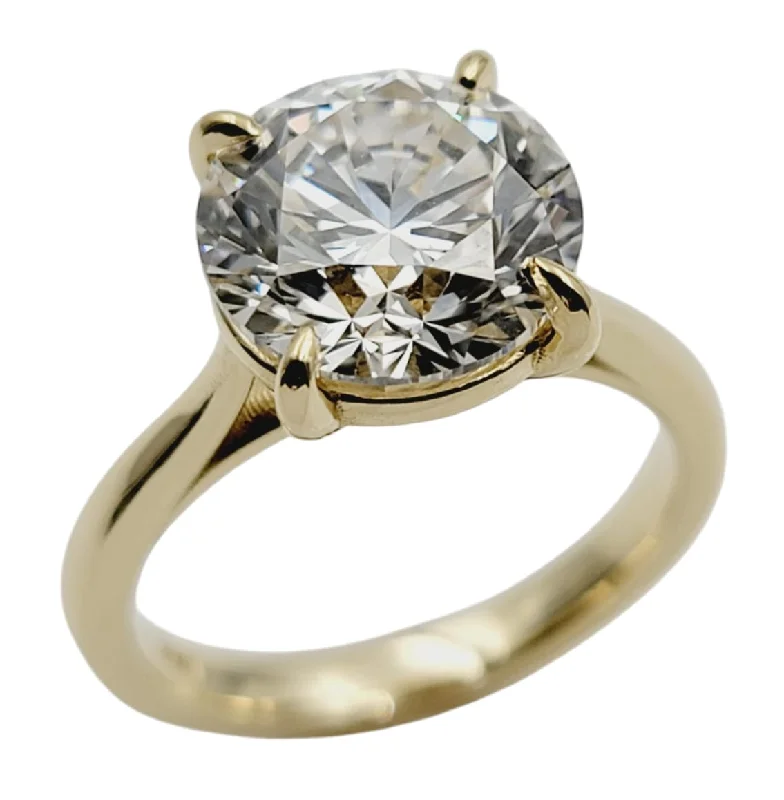 14k Yellow Gold Lab-Grown Round Brilliant Diamond Solitaire Ring