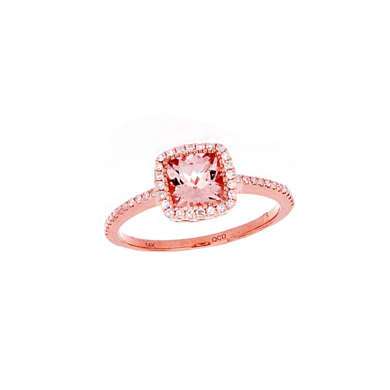 Women’s sterling silver fashion rings-Morganite Ring