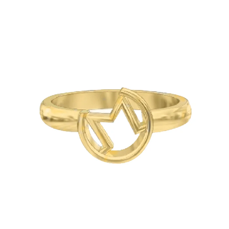 Women’s gold rings-Abstract Emblem Ring