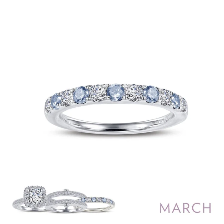 Women’s birthstone engagement rings-March Birthstone Ring