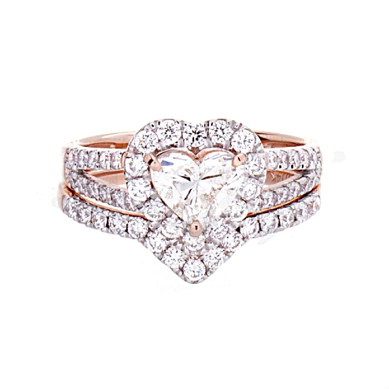 Women’s double band rings-Diamond Solitaire Ring