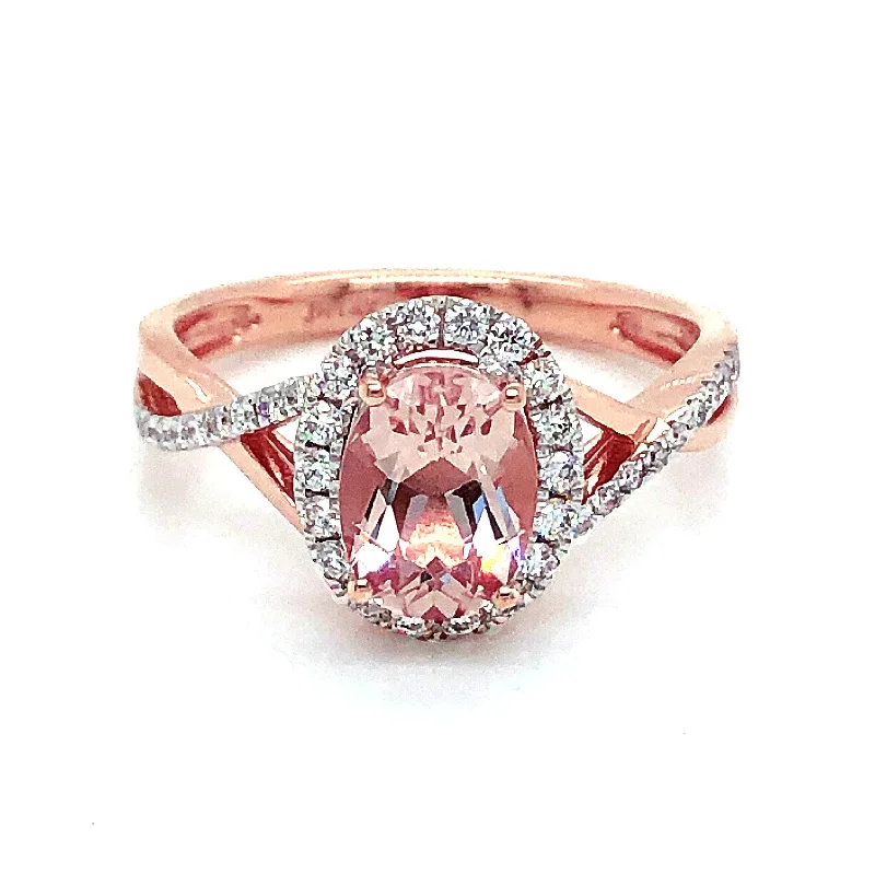 Women’s titanium rings-Morganite Ring