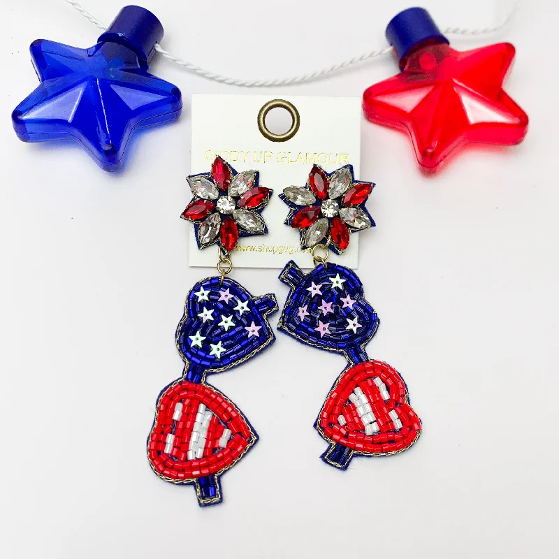 Women’s double hoop earrings-'Merica Stars and Stripes Sunglass Earrings