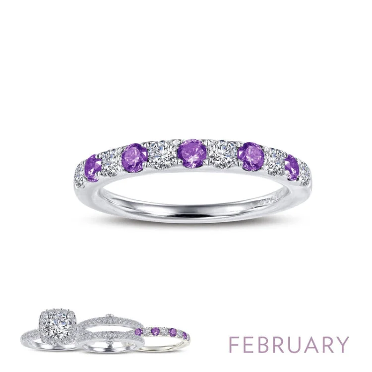 Women’s wedding band sets-February Birthstone Ring