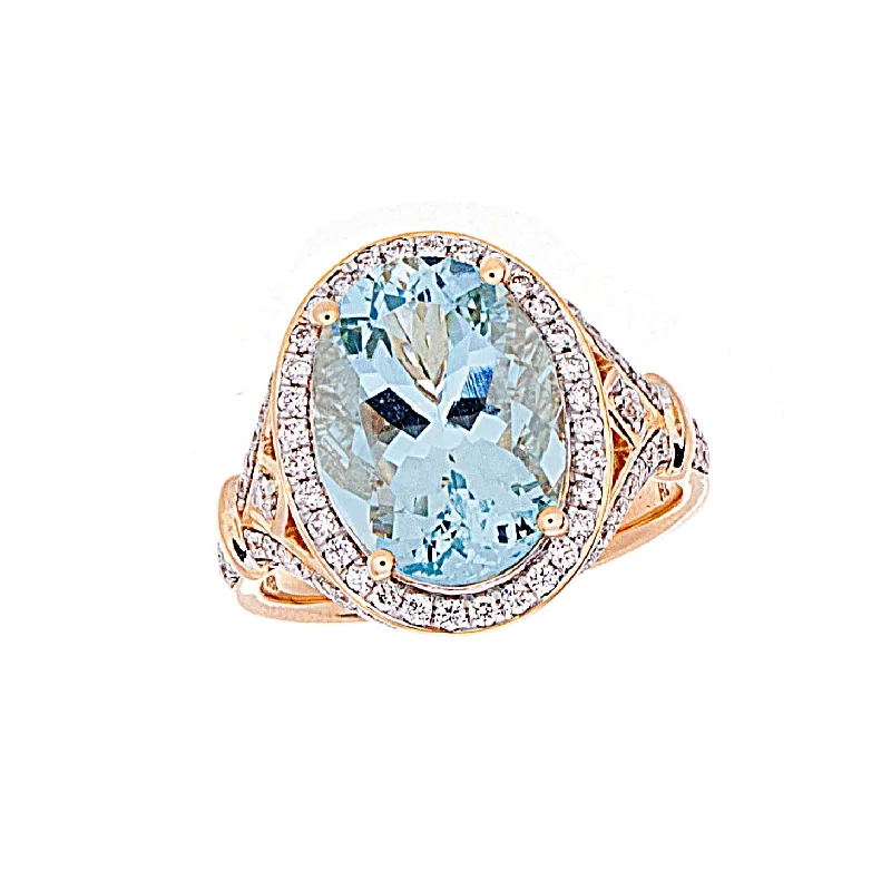 Women’s chunky rings-Aquamarine Ring