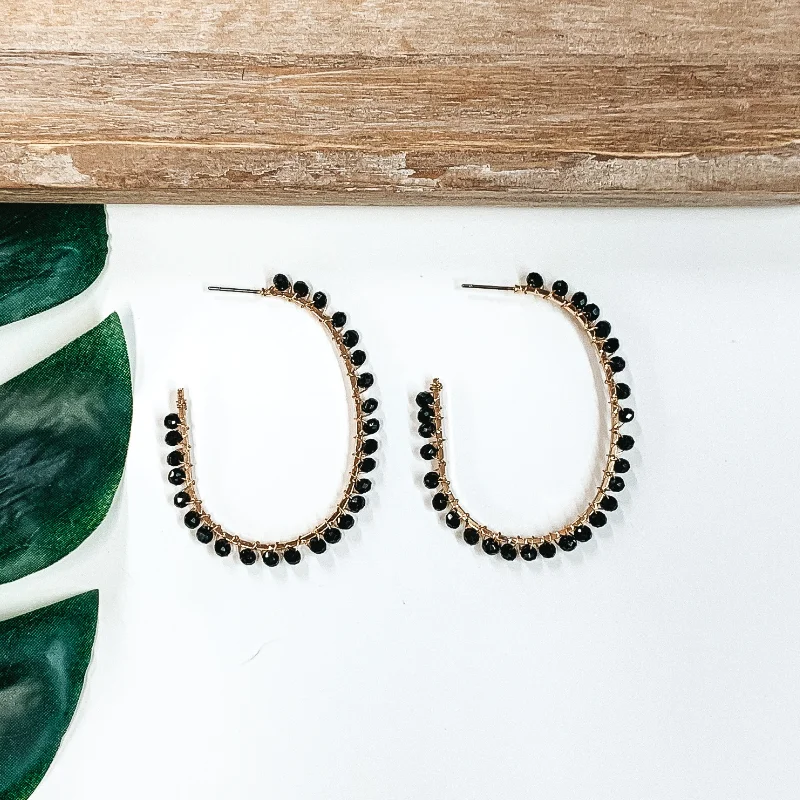 Women’s boho earrings-Winery Weekend Hoops in Black