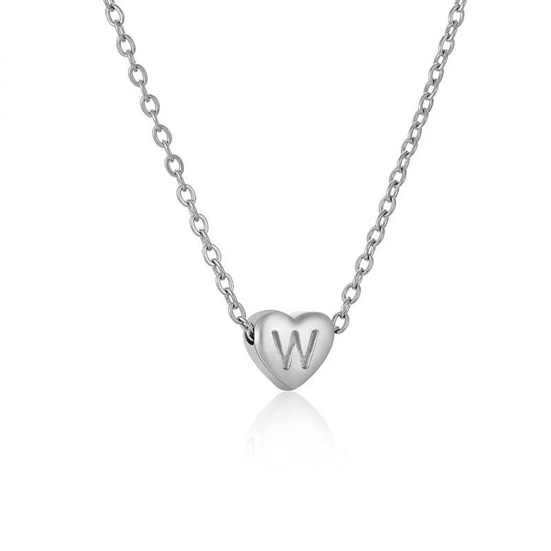 Silver Letter Necklace W