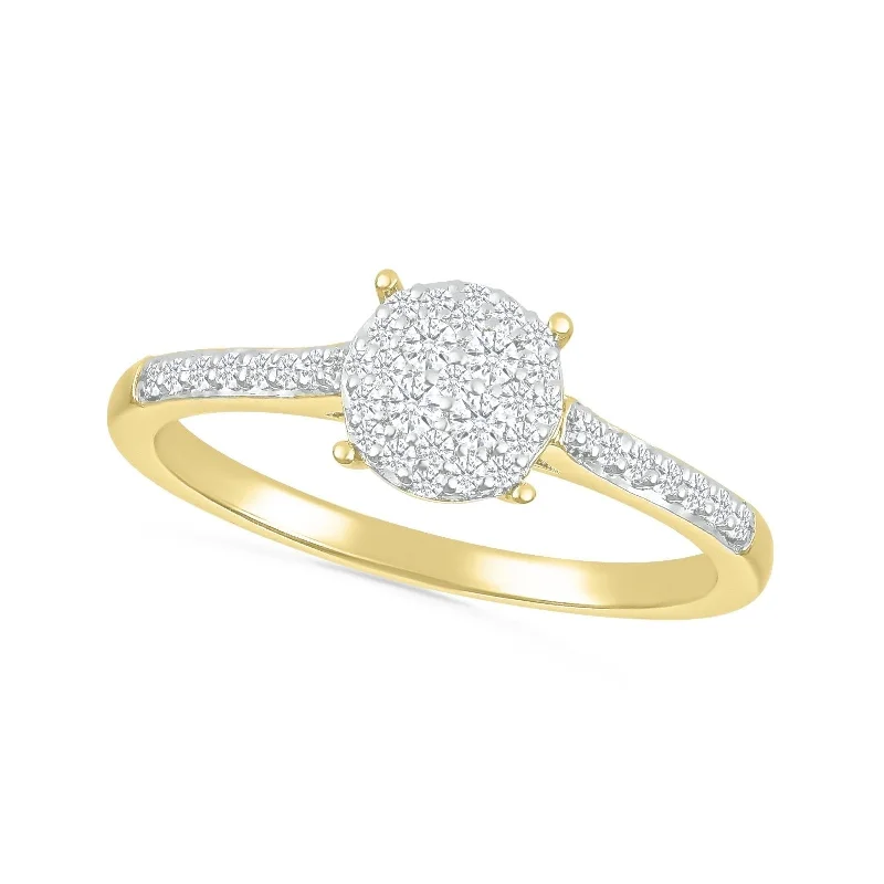 Women’s vintage-inspired diamond engagement rings-Round Pave Diamond Illusion Ring