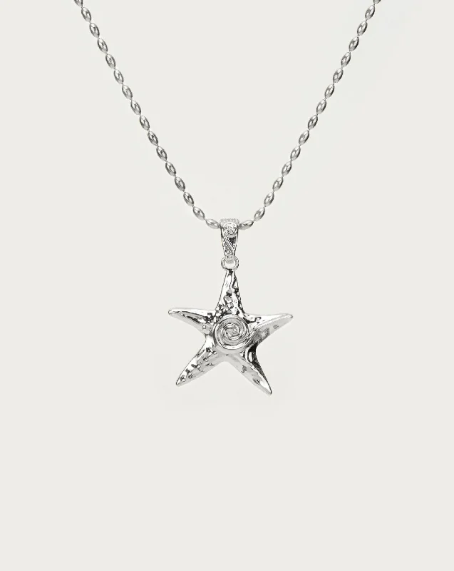 Women’s tennis necklaces-Silver Starfish Necklace