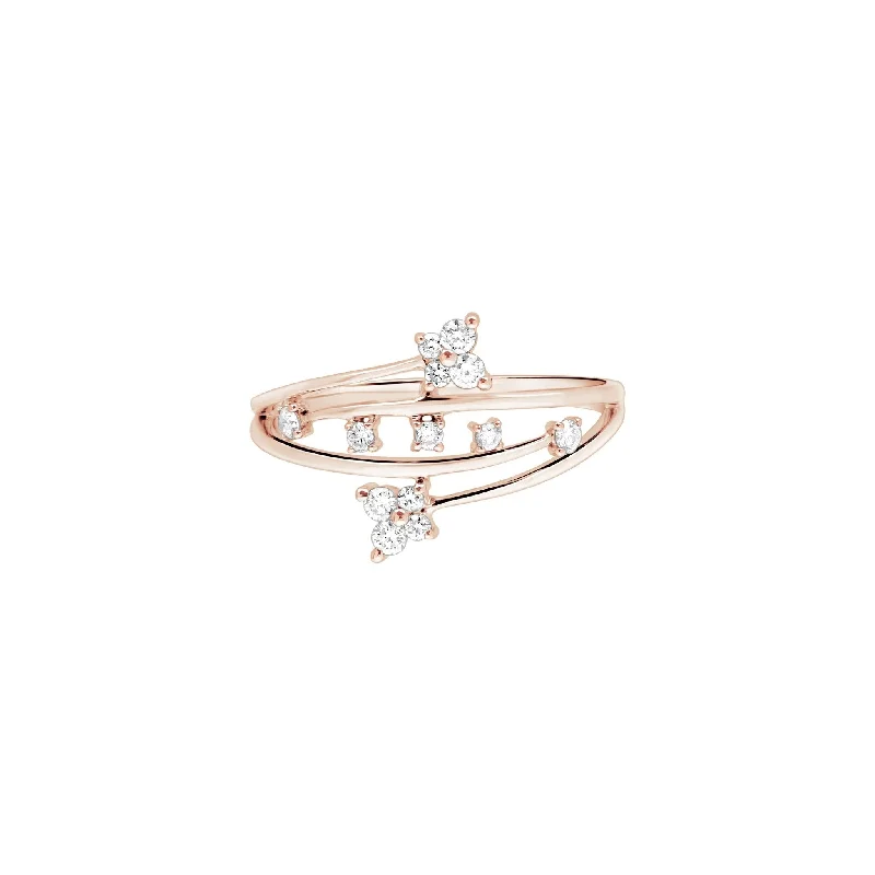 Women’s engagement rings with side stones-Diamond Butterfly Wrap Cocktail Ring