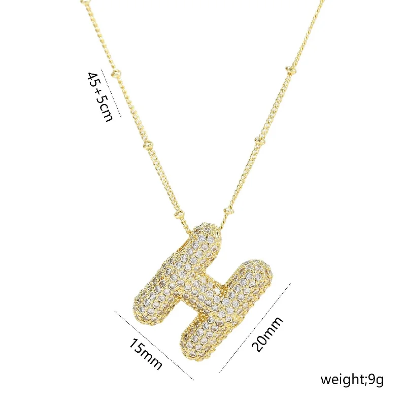 Letter H Necklace-Gold