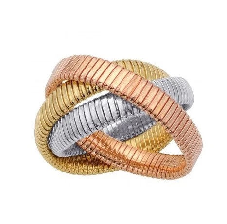 Women’s rose gold bracelets-Tri-Color Bracelet