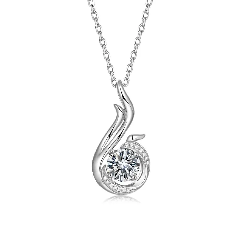 Women’s chic necklaces-FANCIME Moissanite Phoenix  Newbirth Sterling Silver Necklace