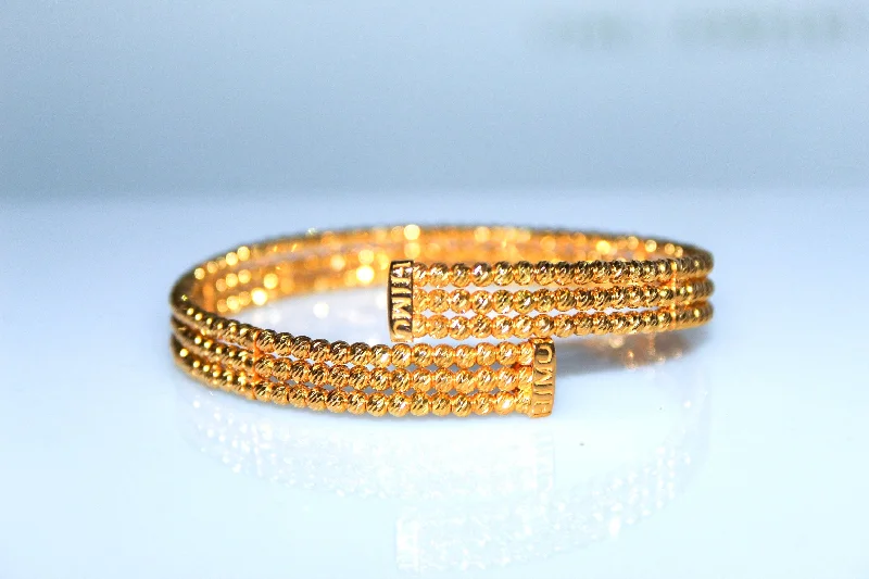 Women’s stackable bangles-21k Gold Himo Cuff Bracelet