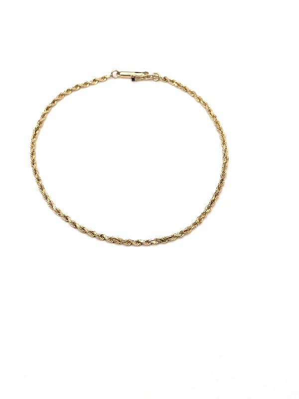 Women’s luxury gold bracelets-Estate 10 Karat Yellow Gold Rope Bracelet