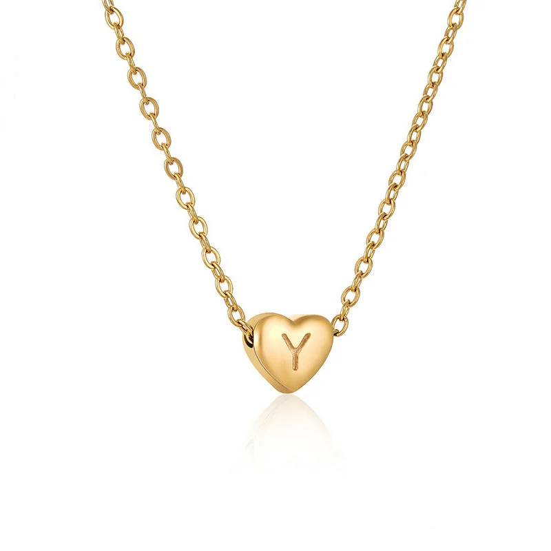 Gold Letter Necklace Y