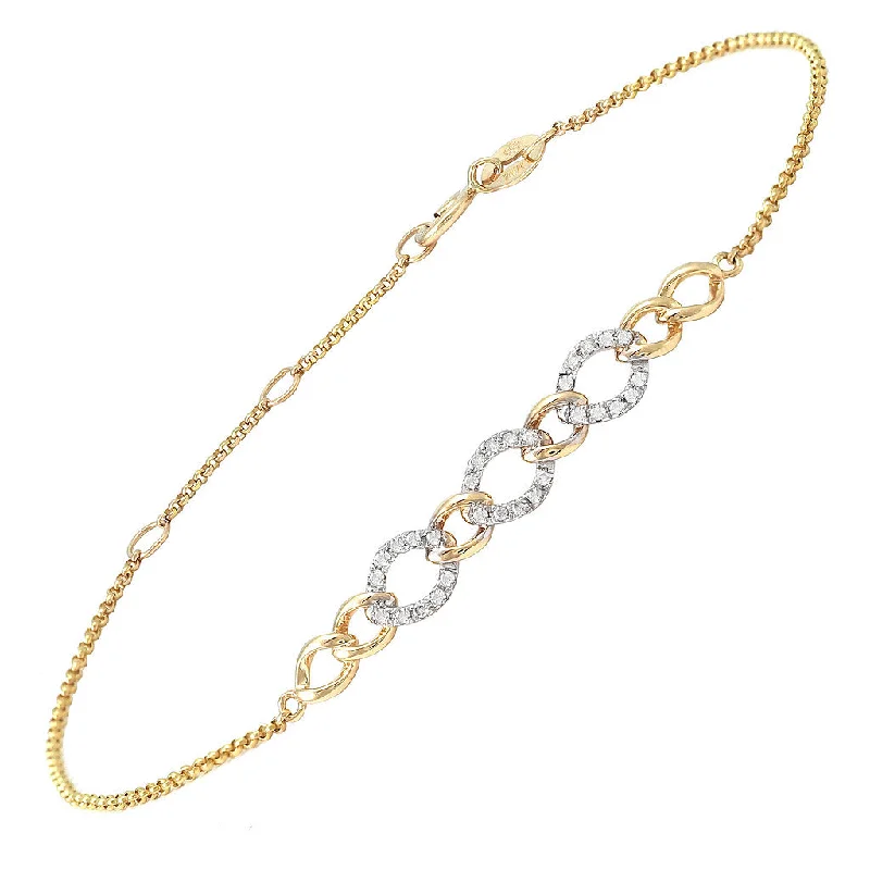 Women’s thick bangles-14k Yellow Gold Diamond Fashion Bracelet