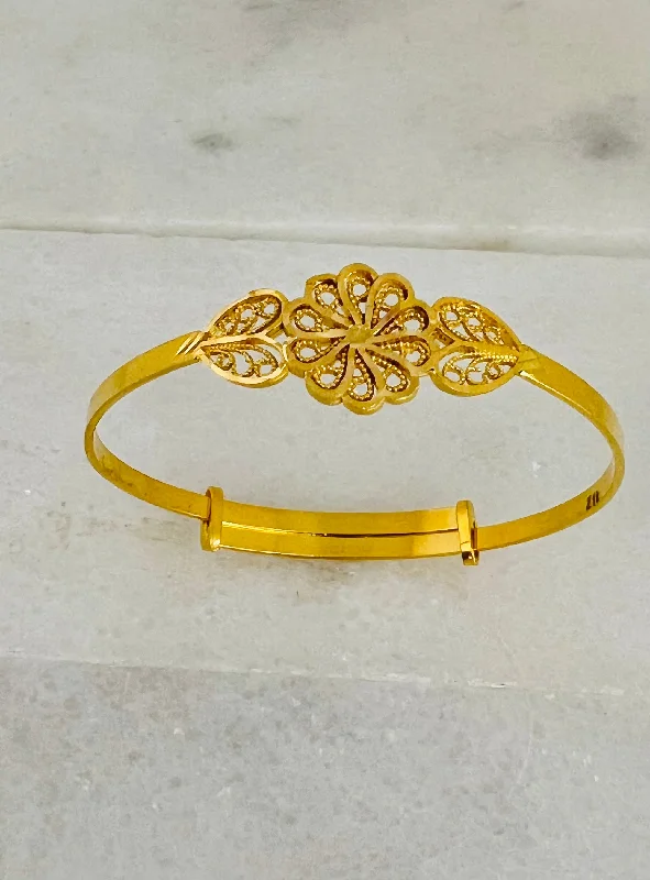 Women’s bohemian bangles-21k Gold Kids Bangle Bracelet