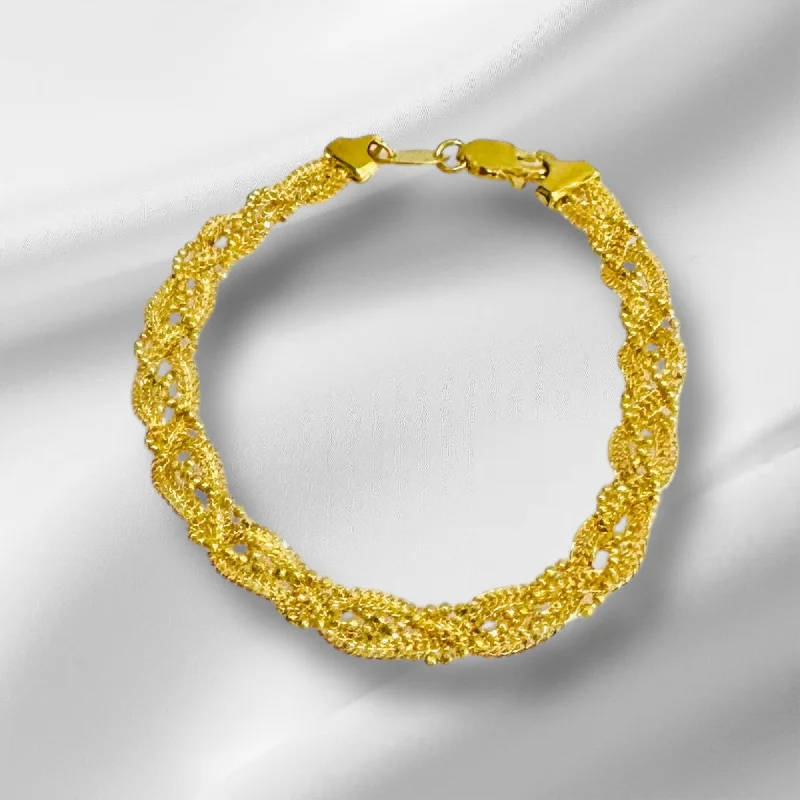 Women’s stylish bangles-21k Gold Braided Bracelet