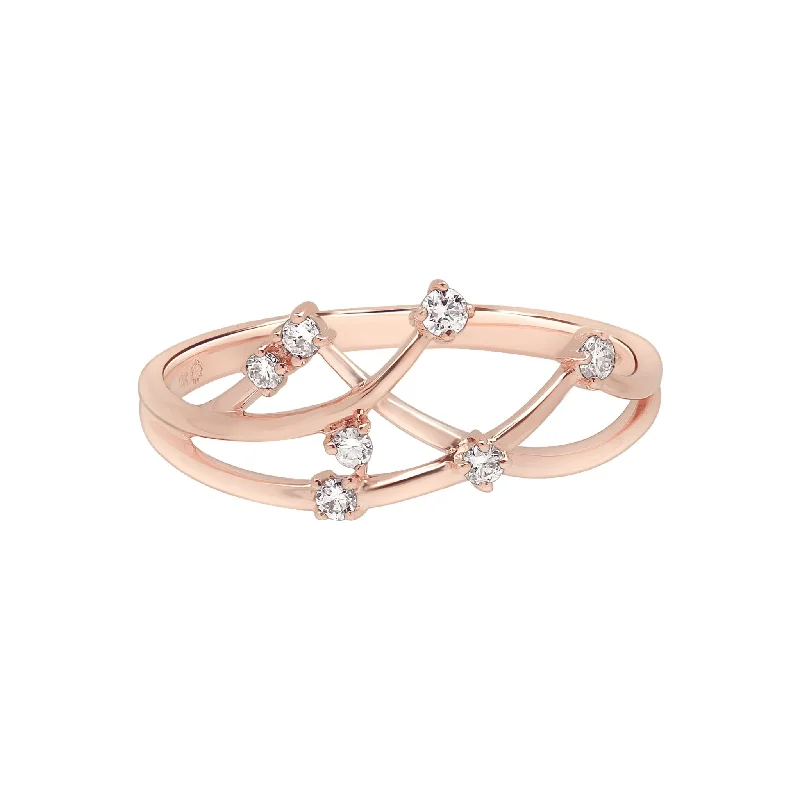 Women’s engagement rings with matching bands-Interlocking Floating Diamond Ring