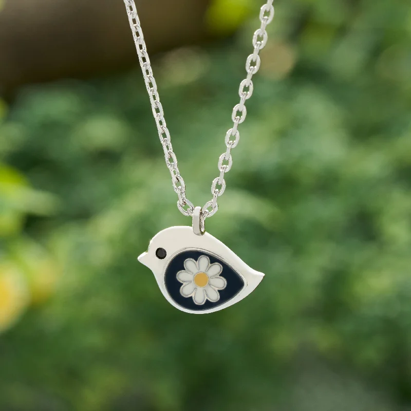 Women’s modern necklaces-Dainty Daisy Birdie Necklace