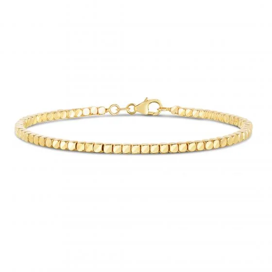 Women’s colorful bracelets-Cube Bangle Bracelet in 14K Yellow Gold