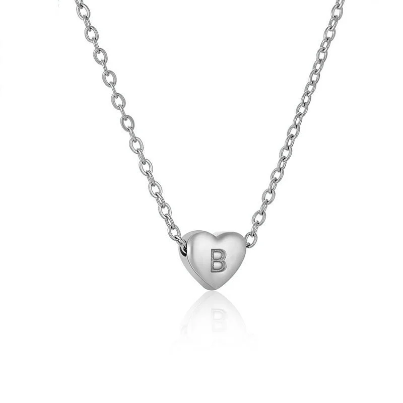 Silver Letter Necklace B