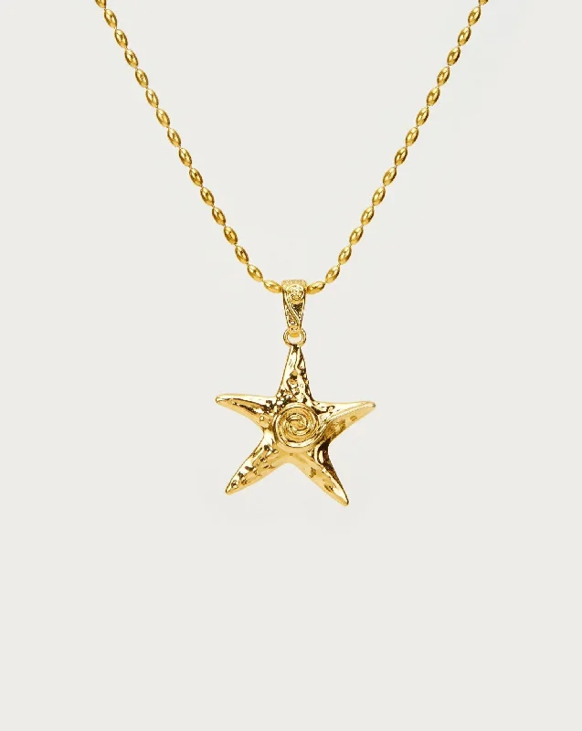 Women’s minimalist necklaces-Gold Starfish Necklace