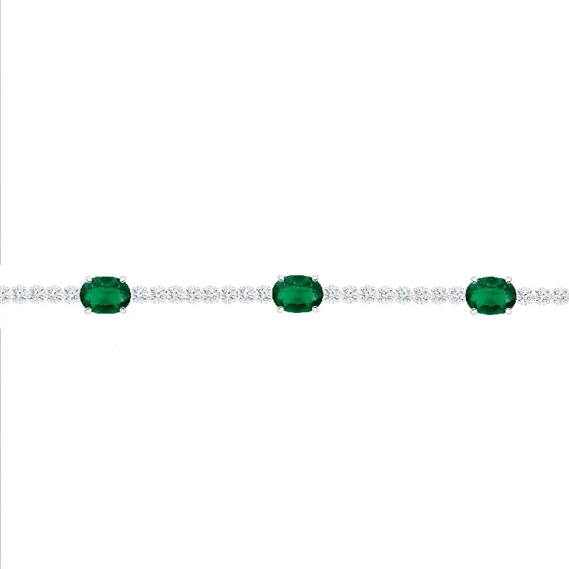 Women’s hammered bangles-Eternally One 3.25ctw Emerald And Diamond Bracelet