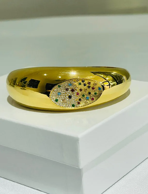 Women’s cuff bracelets with diamonds-21k Gold Bangle Bracelet