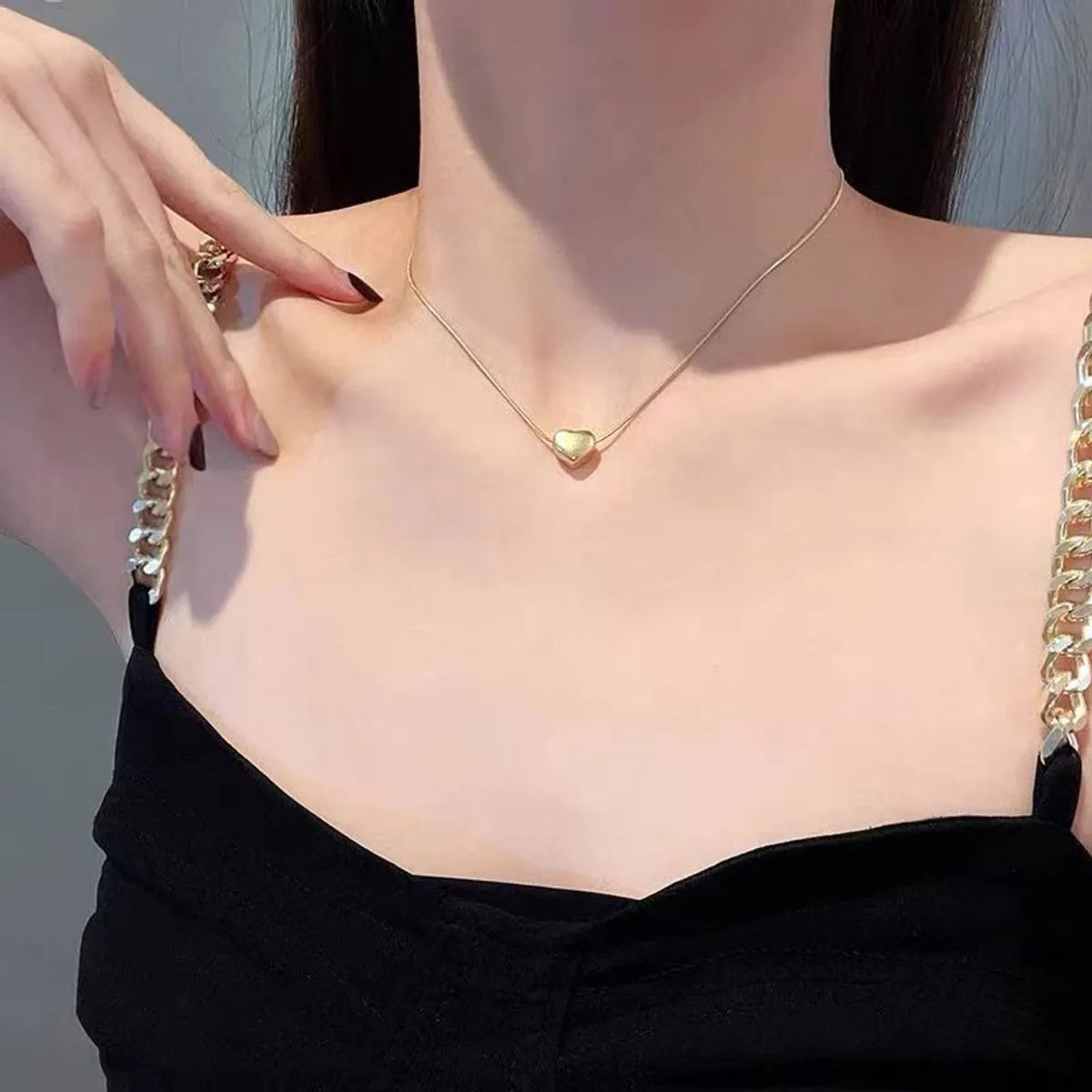 Women’s fashion necklaces-Casual Simple Style Heart Shape Stainless Steel Plating 18k Gold Plated Silver Plated Necklace