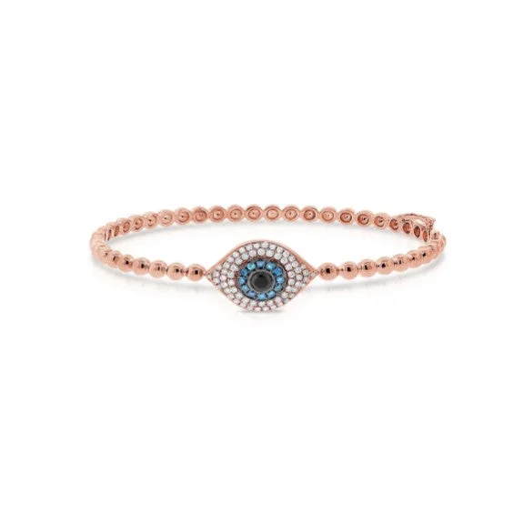 Women’s heart-shaped bangle bracelets-Diamond Evil Eye Bracelet