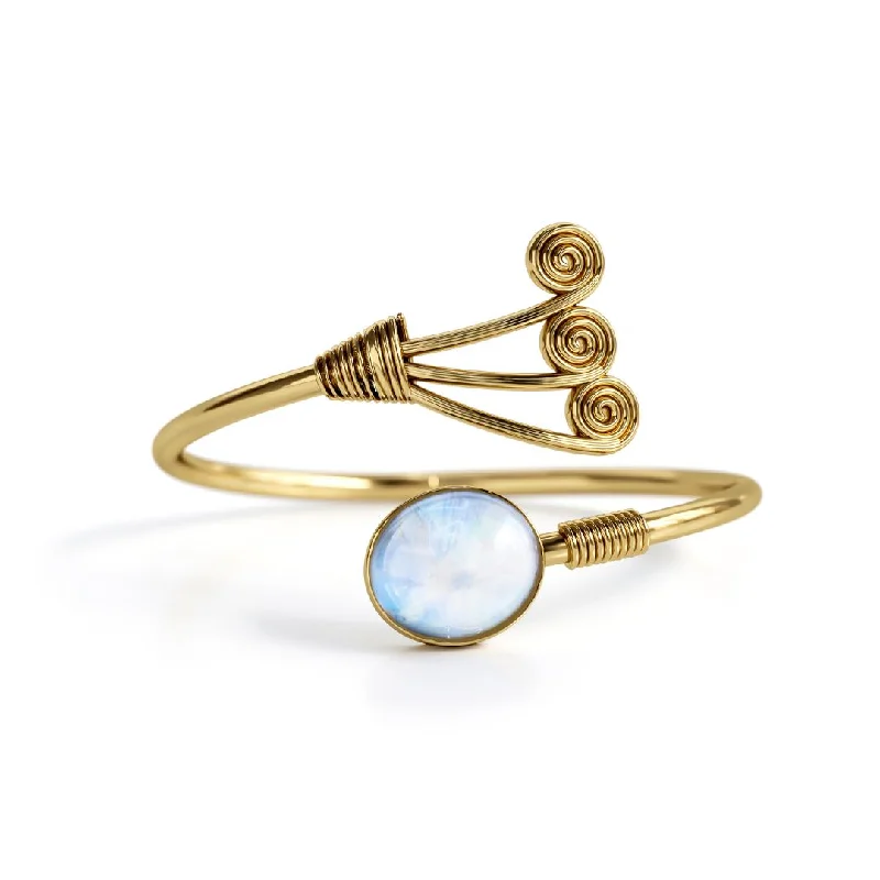 Women’s oval bangle bracelets-Anada Moonstone Bracelet