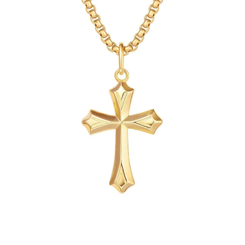 Women’s statement chain necklaces-FANCIME Edgy Gothic Cross Sterling Mens Silver Necklace