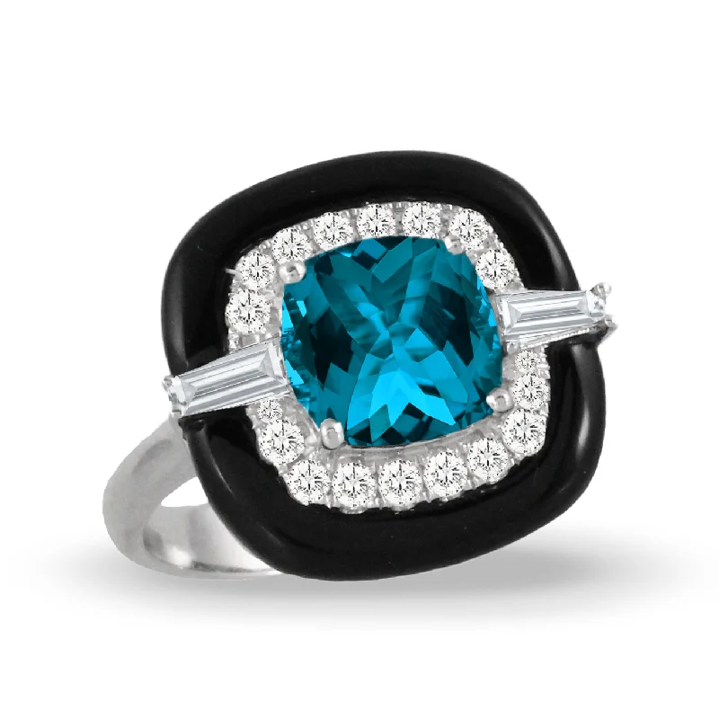 Women’s luxury engagement rings-London Blue Topaz and Diamond Ring