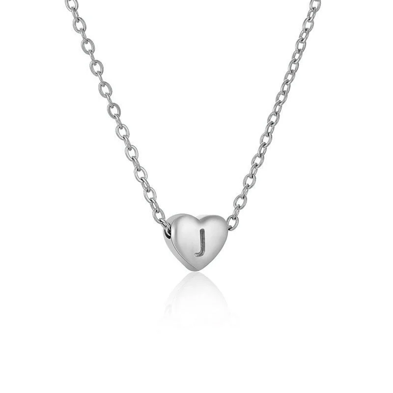 Silver Letter Necklace J