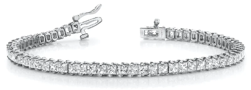 Women’s friendship bracelets-Princess Cut Diamonds "tennis" Bracelet