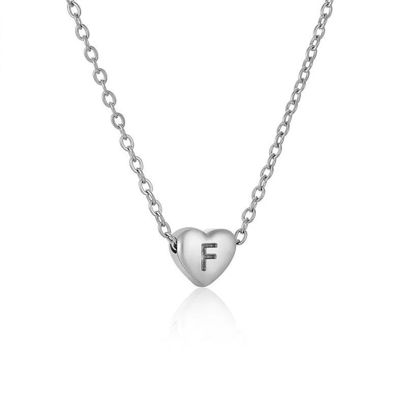 Silver Letter Necklace F