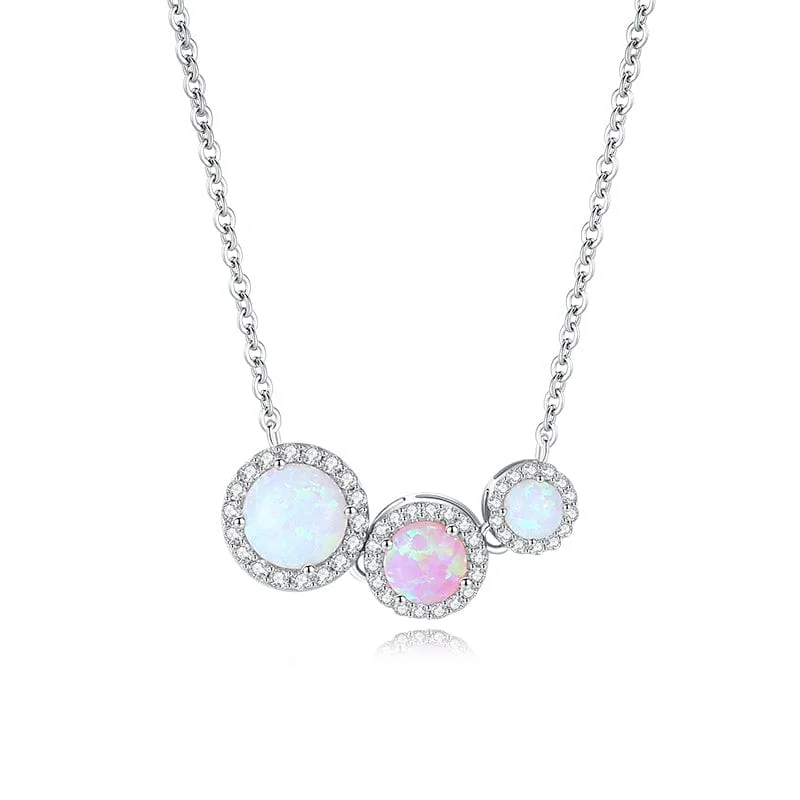 Women’s gemstone necklaces-FANCIME "Wishing On A Star" Three Stone Sterling Silver Necklace