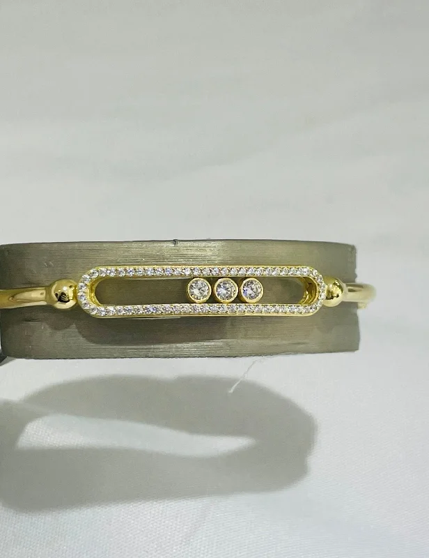 Women’s sparkling bangle bracelets-18k Gold Bangle Bracelet