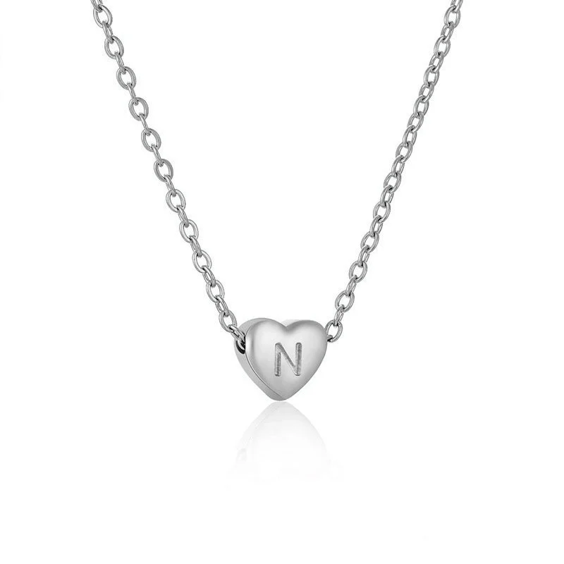 Silver Letter Necklace N